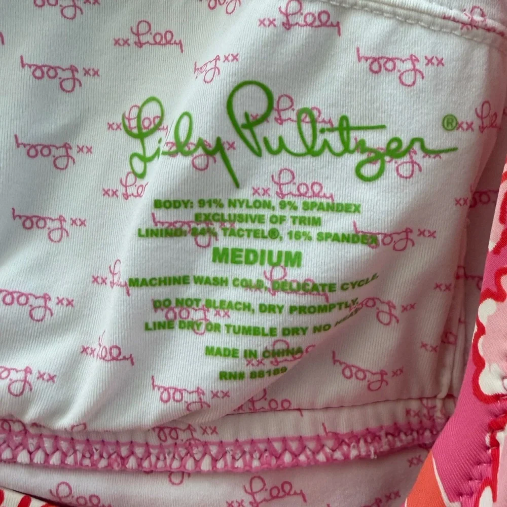 Lilly Pulitzer Pink and Orange Floral Swimwear - Picture 5 of 5